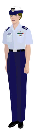 Female in Tropical Blue Long Uniform